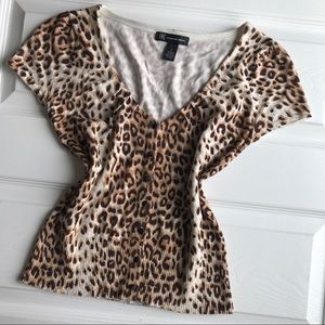 Leopard print babydoll top